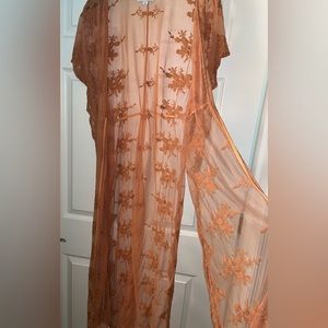 Rust shear lace cardigan